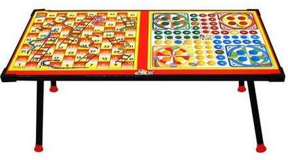 NEELAM Big Wooden Ludo,Snakes and Ladders Printed Foldable Study Table Board Game Indoor Sports Games