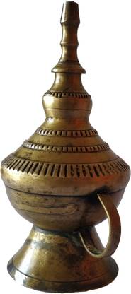 Bhunes Antiques - Brass Antique Oil Lamp | Brass Antiques | Kerosine Lamp | Antique Lamp | Diya | Antique Lamps Decorative Showpiece  -  7 cm