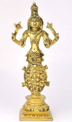 Bhunes Brass Lord Vishnu In Kurma Avatar Idol | Kurma Vishnu Statues - Brass Sculputure Decorative Showpiece  -  10 cm