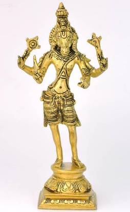 Bhunes Brass Lord Vishnu In Varaha Avatar | Vishnu Statues - Brass Sculputure Decorative Showpiece  -  10 cm