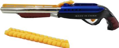 lifestylesection New look Double Barrel Rubber Bullet Shot Gun with Long Range of Fire (MULTI COLOR) Guns & Darts