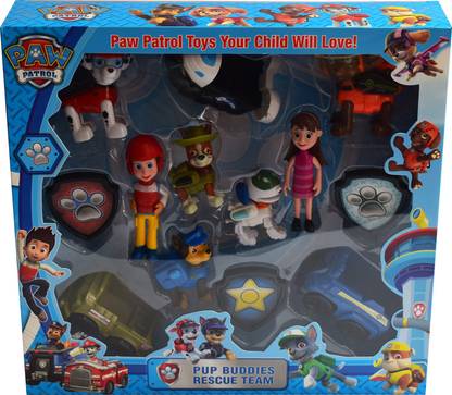 Kiditos Paw Pup Buddies Rescue Team (Marshall, Zuma, Chase, Tracker & Robodog) Figure Toy
