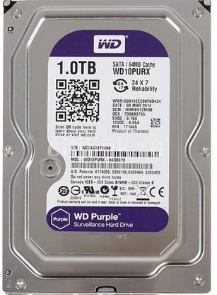WD Purple 1 TB Surveillance Systems Internal Hard Disk Drive (HDD) (WD10PURX-64E5Y0)