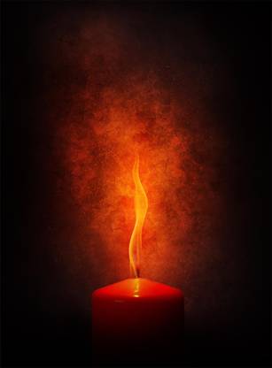 StickMe Red Candle Light- Dark Texture Background Creative Wall Art - SM3077 Canvas 18 inch x 24 inch Painting