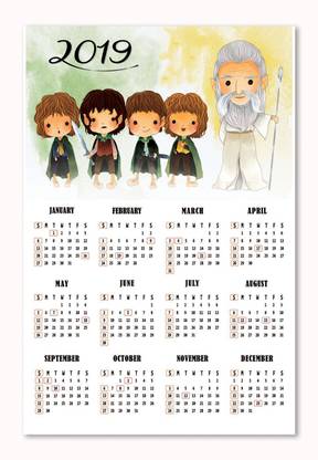 Tamatina Best 2019 Theme Calender of Lord Of The Rings Wall Calendars 2019 Calendar for Kids HD Quality Wall Calender 2019 2019 Wall Calendar