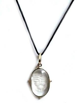 AIR9999 Leo Zodiac (SIMHA RASHI) Symbol Engraved SPHATIK Pendant Crystal Crystal Pendant