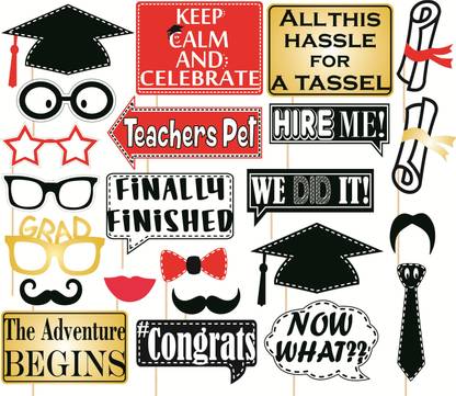 SYGA Set Of 23 Graduation Party Props Photo Booth Board