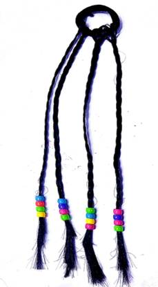 Proplady Partywear (Black) Multicolored Beads Stud Braided Blonde Hair Extensions Hair Stylers for Girls & Women|Wedding Hair|Latest Hair Braid Extension