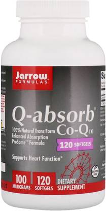 Jarrow Formulas Q-absorb Co-Q10 100 mg 120 Softgels