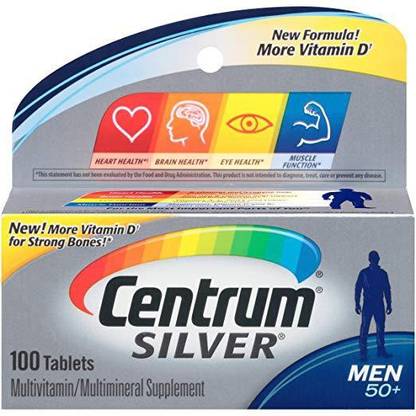 Centrum Supplement Silver Multivitamin , Men 50+ - 100 Tablets
