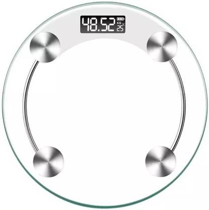 GLOWISH 180KG DIGITAL LCD DISPLAY HIGH PRECISION TEMPERATURE DISPLAY TEMPERED THICK 8MM GLASS SCALE WITH BATTERY Weighing Scale