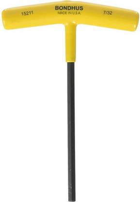 BONDHUS 15211 7/32" Hex T-Handle 6" Length Allen Key Set