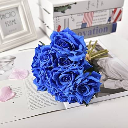 13 Inch, 4 Pack Red and White Rose Bouquet Artificial Silk Flower Roses with Stems 13 Inch, 4 Pack Red and White Rose Bouquet Artificial Silk Flower Roses with Stems