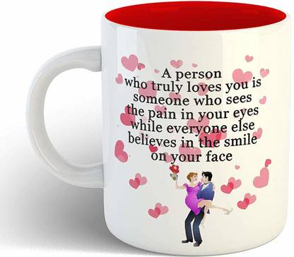 iKraft Heart Touching Love Quotes Printed Dual Tone CoffeeMug- Gift For Lover, Husband, Wife- Gift For Him/Her Ceramic Coffee Mug