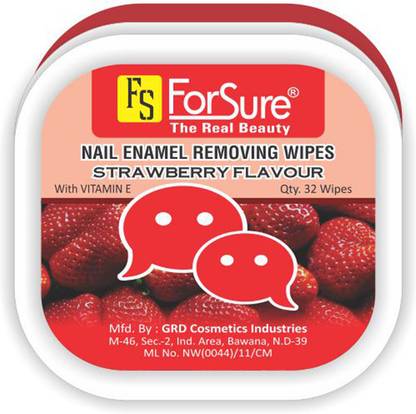 ForSure Strawberry Flavour Nail Polish Removing Wipes