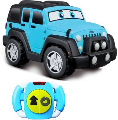 HALO NATION Cartoon Jeep Remote Controlled Play & Go Little Drivers Wrangler Unlimited Vehicle (Blue)