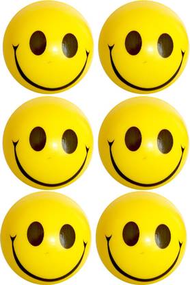 ifrazon Smiley Face Emoji (yellow and black color) Smily ball (Pack Of 6)  - 6.5
