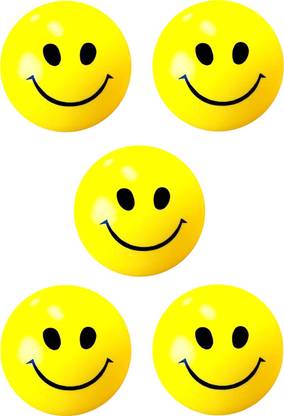 ifrazon Smiley Face Emoji (yellow and black color) Smily ball (Pack Of 5)  - 6.5