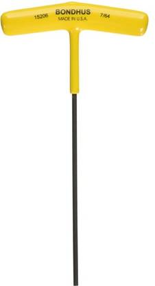 BONDHUS 15206 7/64" Hex T-Handle 6" Length Allen Key Set