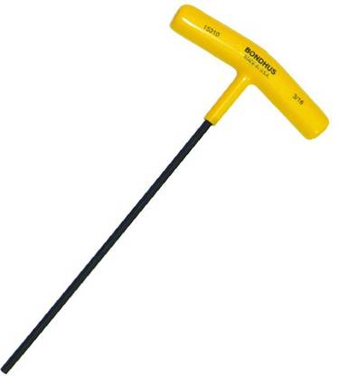 BONDHUS 15310 3/16" Hex T-Handle 9" Length Allen Key Set