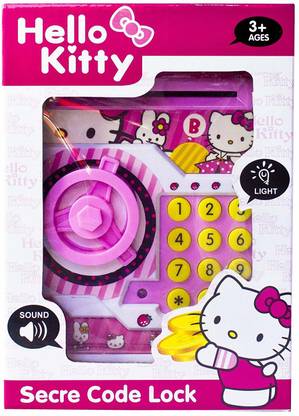Gripix Hello Kitty Piggy Bank with Special Electronic Code (Password) Battery Operated Keypad lock with changeable password Safe way to keep money Light and sound Coin Bank