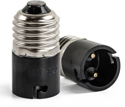 TRP Traders 2 Pcs E27 to B22 LED Halogen CFL Light Base Bulb Lamp Adapter Converter Socket Holder Plastic Light Socket