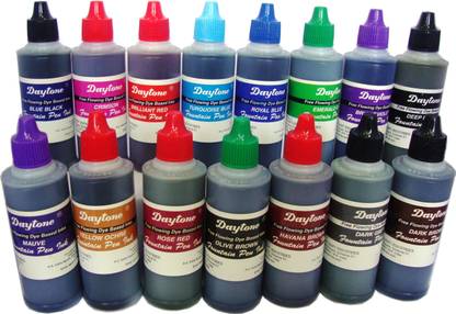 Daytone Pen Ink Assorted Pack 15 Colors 60 Ml. Each Ink Bottle