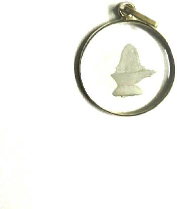 numeroastro Beautifully Designed Crystal Shivling | Shiva Lingam Pendant In White Metal (2 Cms) (1 Pc) Crystal, Metal Pendant