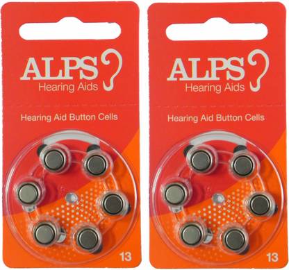 Alps P13 Hearing Aid Batteries 1.45V 2 patta (12 battery) Button Cells Stethoscope Case