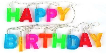 Ever Mall Happy Birthday Lights -13 LED Letter Battery Operated String Lights Party Decorations, Multicolor