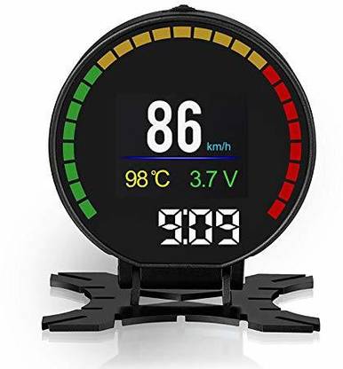 SpeeJector Head Up Display Car HUD Round Smart Digital Meter Multicolor Display Multicolor LCD