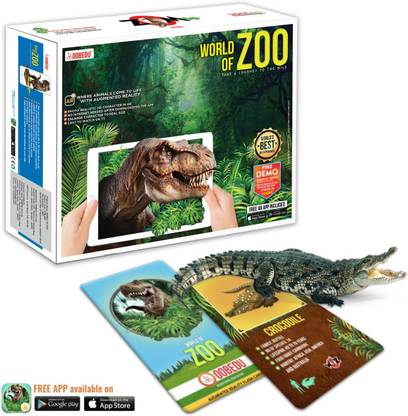OOBEDU  “WORLD OF ZOO” Augmented Reality Educational Flash Card Set