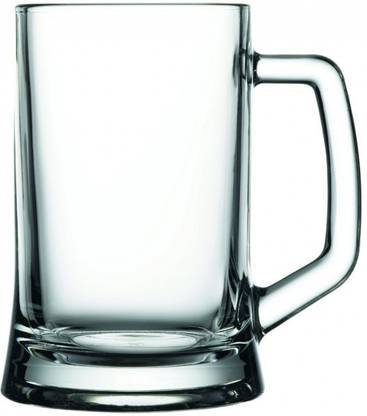 PASABAHCE Glass Beers 660 Ml | Crystal Glass| Huge 22 Once | Set of 2 | Glass Handle Solid Heavy Base Clear Drinking Glass | Glass Beer Mug