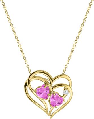 SilverDew Pendant Necklace For Woman Pink Heart Love Girlfriend Valentines Day Gift Anniversary | Gifts |Girlfriends and Daily wear Gold-plated Sterling Silver Pendant