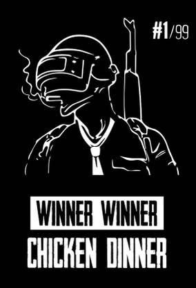 PUBG Winner Winner Chicken Dinner Design Poster for Room & Office (13 Inch X 19 Inch, Rolled) Paper Print