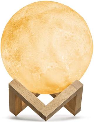 24x7eMall Upgraded Award Winning Moon Lamp Moon Light Touch Control Brightness 5.9 Inch 3D Printing Glowing Lunar Lamp Night Light with Stand USB Rechargeable Dimmable 3 Colours Table Lamp