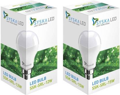 Syska 12 W, 15 W Basic Standard B22 LED Bulb