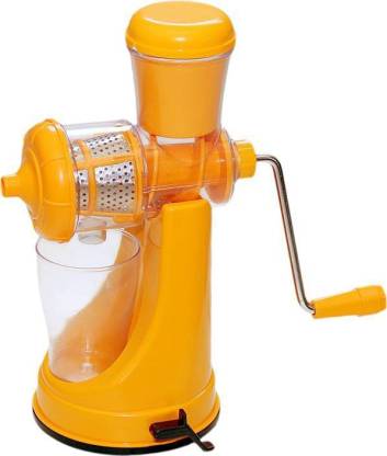 JAMBOREE Plastic High Quality Grapes Pomegranate Orange Spinach Juicer made of ABS Plastic Juicer Polypropylene(Yellow) Hand Juicer