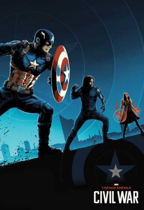 Captain America Civil War Poster for Room & Office (13 Inch X 19 Inch, Rolled) Paper Print
