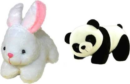 dhaman Combo of Rabbit and Panda - 30 cm (White, Black) Hand Puppets