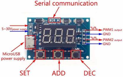 arduino M717 2CH Independent PWM Generator Duty Cycle Pulse Frequency Module LED Digital Timer Counter and Clock Electronic Hobby Kit