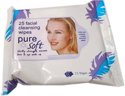 veemixx FACIAL/FACE TISSUES -Wet-MAKEUP REMOVER-Soft -Tissue Paper Face Cleanser/Cleaning Wipes (25 Pcs-White)
