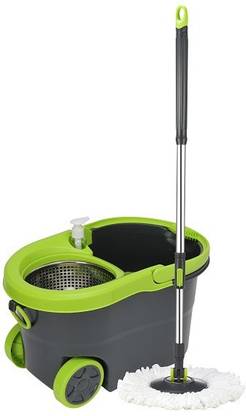 Wotra EasyWring Deluxe Spin Mop with Easy Wheels and Bucket Mop, Bucket, Mop Set