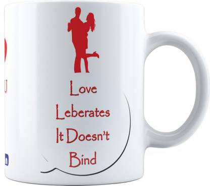 simran I Love You & Tea Gift for Girlfriend,Boyfriend,Husband,Wife,Friends,Teacher,Romantic Love,Rose Day,Propose Day,Chocolate Day,Teddy Day,Promise Day,Hug Day, Kiss Day,Valentine's Day (SIWMLV016), Ceramic(350 ml) Ceramic Coffee Mug