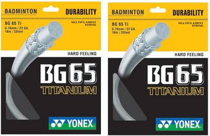 YONEX BG 65 Titanium 0.7 Badminton String - 10 m