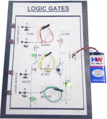 MELODY's Logic Gates Combine Model- All Basic Gates and,OR,NOT,NAND,NOR in one Physics Science Working Model Micro Controller Board Electronic Hobby Kit