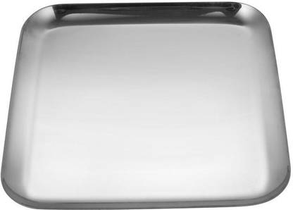 Shri & Sam High Grade Stainless Steel Heavy Weight Robusto Square Tray, Awesome Shape, Silver Color, 18 cm Tray