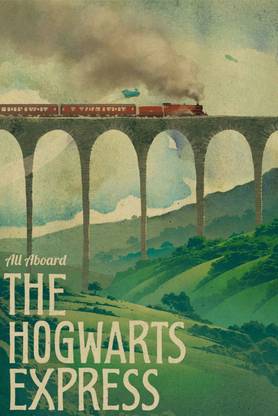 Official All Aboard The Hogwarts Express Harry And Ron Car Portrait Poster Paper Print