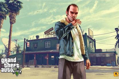 Official Trevor Philips HD Grand Theft Auto V Premium Poster (Premium Fanart , Rockstar Games ,12 x 18 inches , Action-Adventure Video Game , Video game series) Paper Print