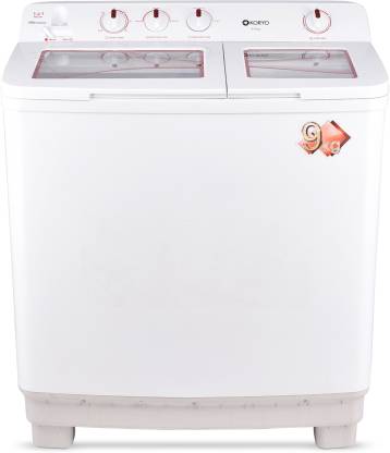 KORYO 9 kg Semi Automatic Top Load Washing Machine White